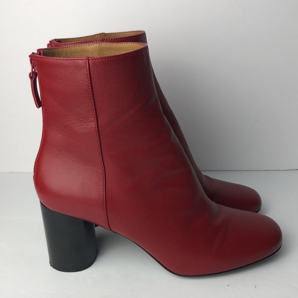 Sandro Sacha Red Healed Ankle Boots - Picture 3 of 14